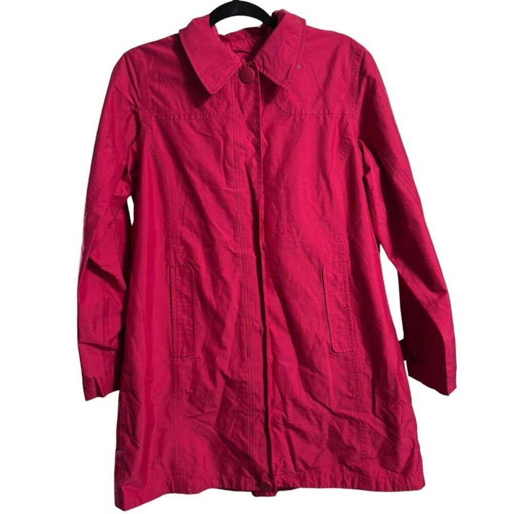 LL Bean Jacket Womens Small Pink Trail Model Rain Coat Waterproof Missing Hood